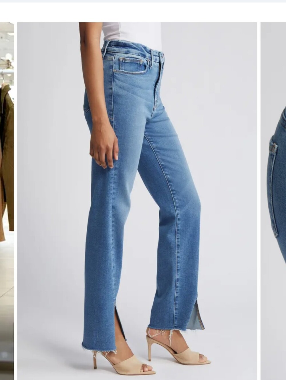 Good American Straight Leg Jeans in Light Blue Wash